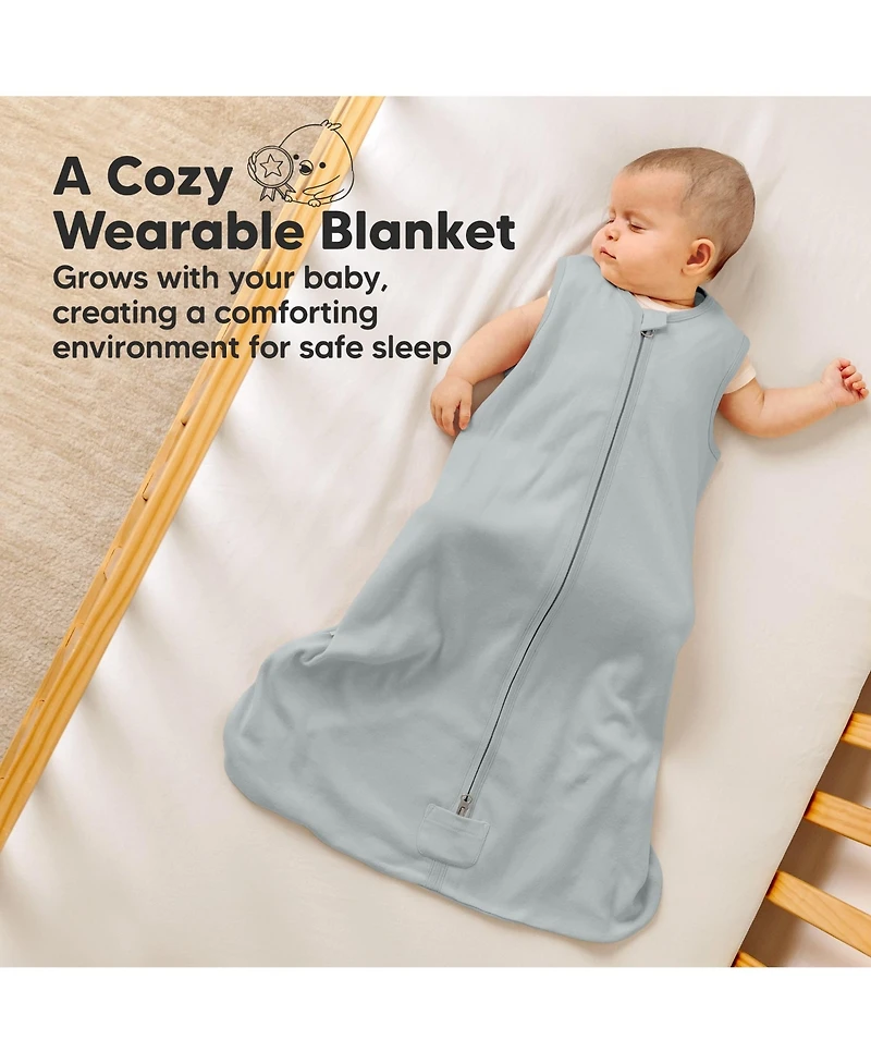 KeaBabies 2-Pack Snooze Baby Sleep Sacks, Cotton Wearable Blanket, Soft Toddler Sleeping Bag, Smooth Zipper