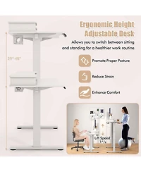 48"x 24" Electric Standing Desk with 2 Drawers Monitor Stand Storage Shelf