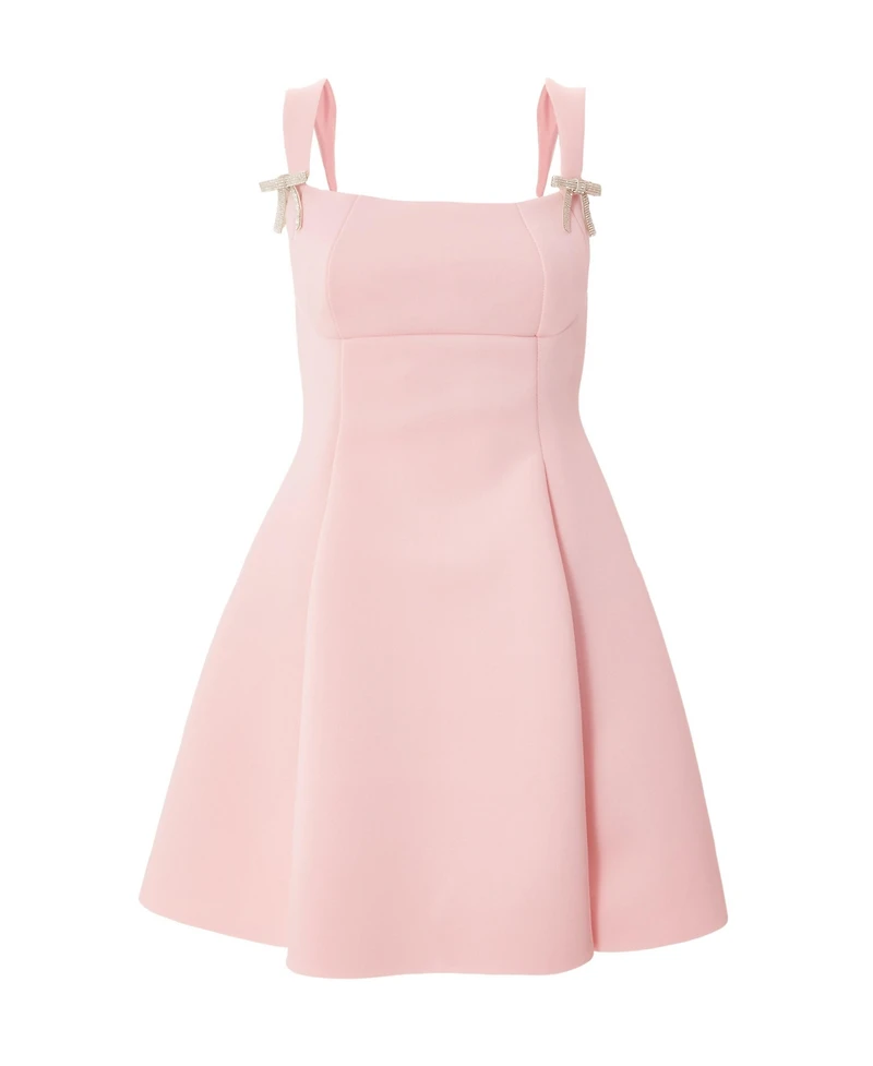 Quiz Women's Scuba Foam Mini Dress with Diamante Bow Detail