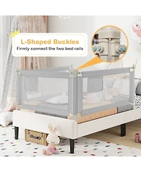 Toddler Bedrail with Side Pocket and 24 Adjustable Heights