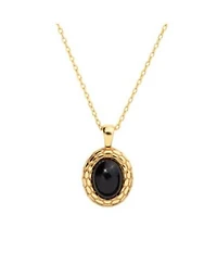 Snake Onyx Pendant Necklace in 14K Gold-Plated Sterling Silver