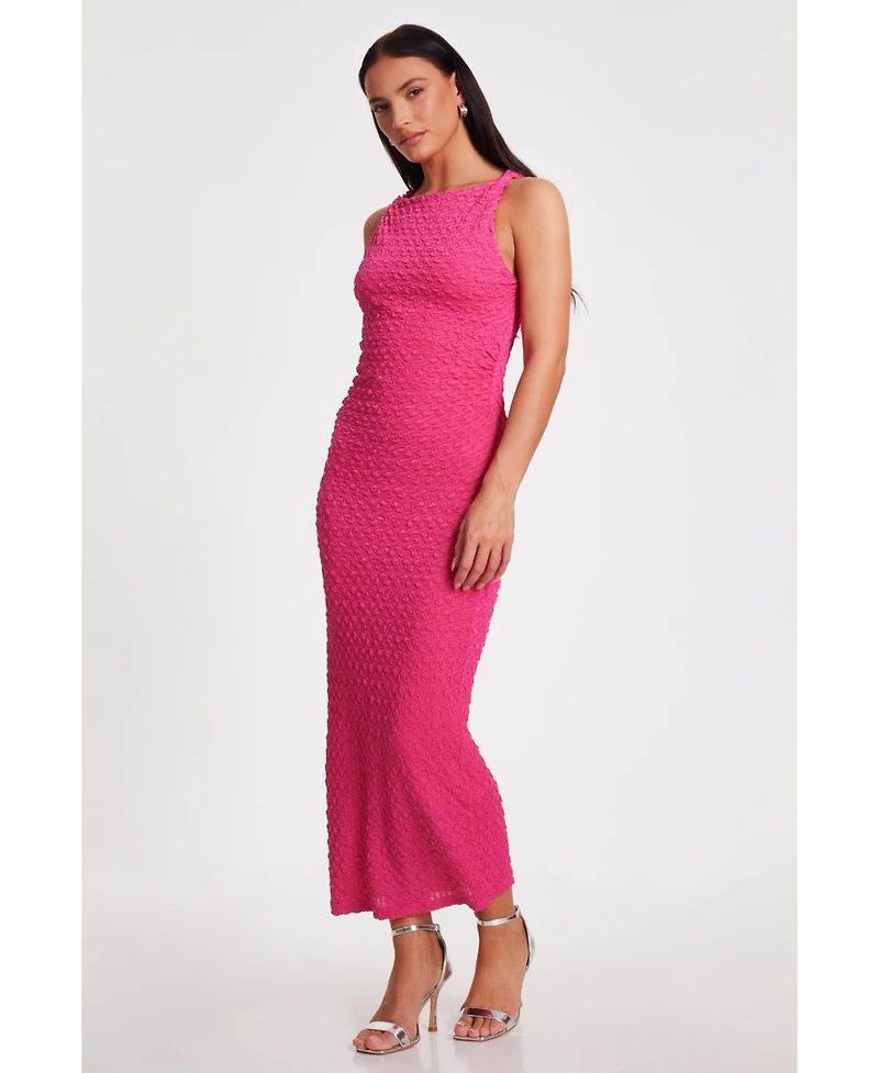 Quiz Women's Textured Jersey Midi Dress With Twist Strap Detail