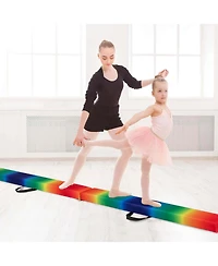 8 Ft Folding Gymnastic Beam with Anti-slip Base Pine Wood Frame Carrying Handle