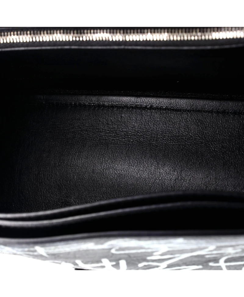 Pre-Owned Balenciaga Medium Graffiti Crush Chain Flap Bag Leather