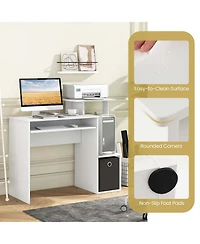 Home Office Computer Desk Space-saving Study Writing with Keyboard Tray