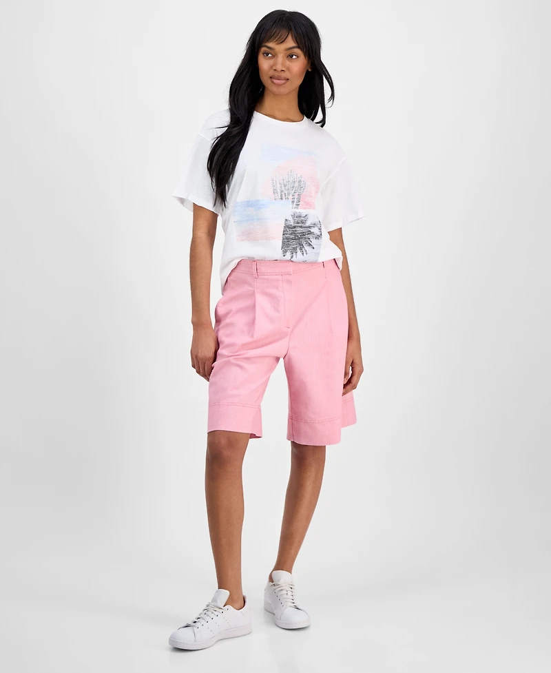 Boss Orange Women's Cotton Crewneck Graphic-Print T-Shirt