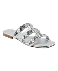 Bandolino Women's Sumer Woven Caged Flat Slide Sandals