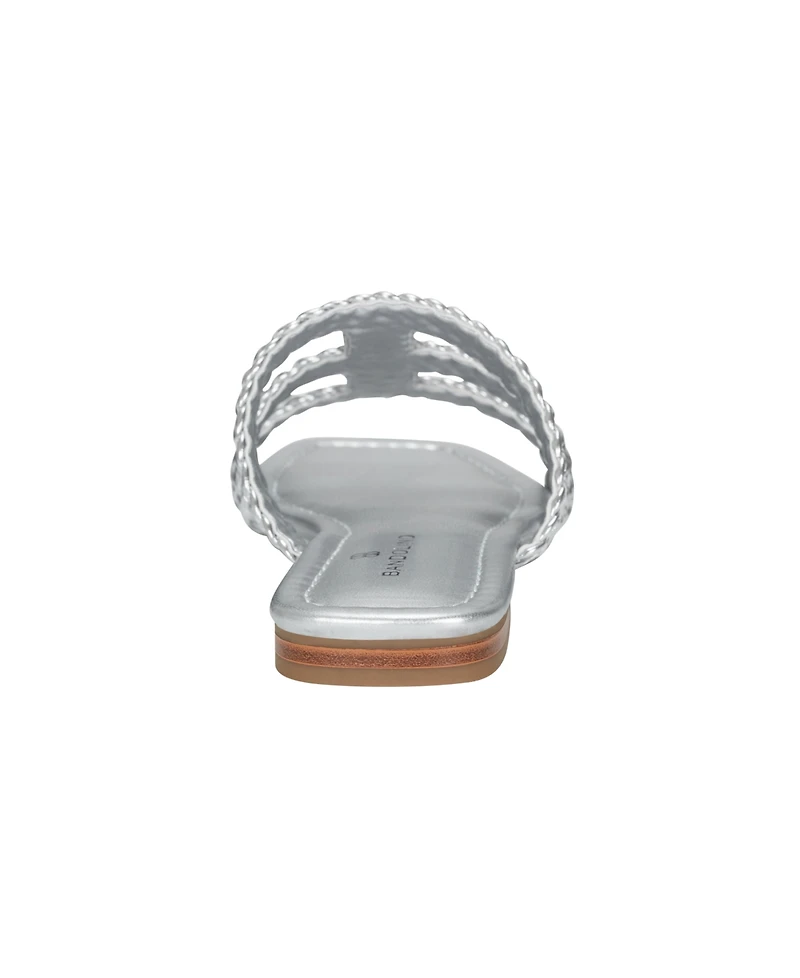 Bandolino Women's Sumer Woven Caged Flat Slide Sandals