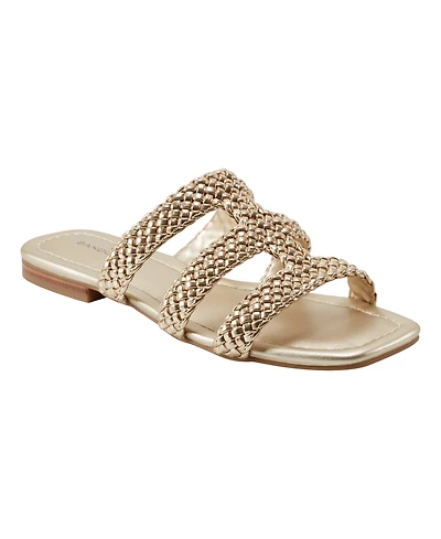 Bandolino Women's Sumer Woven Caged Flat Slide Sandals