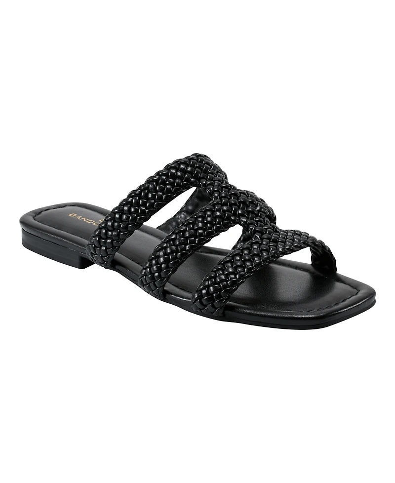 Bandolino Women's Sumer Woven Caged Flat Slide Sandals