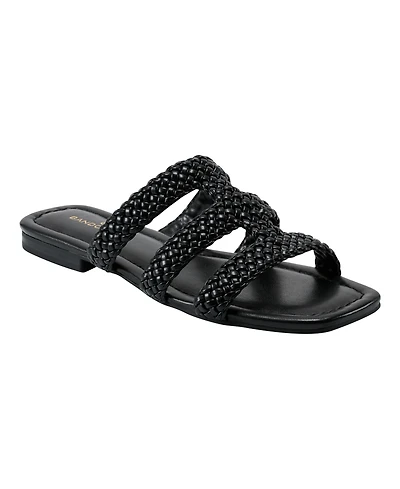Bandolino Women's Sumer Woven Caged Flat Slide Sandals