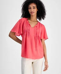 Tommy Hilfiger Women's Gingham Pintucked Top