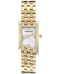 Ferragamo Women's Swiss Asymetrique Gold Ion Plated Bracelet Watch 22x36mm