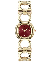 Ferragamo Women's Swiss Double Gancini Gold Ion Plated Link Bracelet Watch 25mm