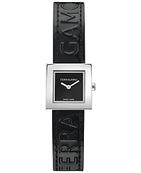 Ferragamo Women's Swiss Portrait Black Leather Strap Watch 20mm