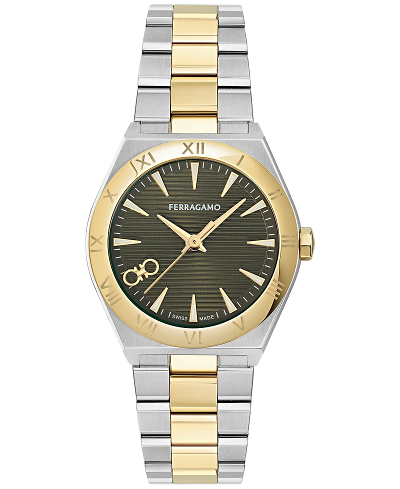 Ferragamo Women's Swiss Vega Upper East Two-Tone Stainless Steel Bracelet Watch 28mm