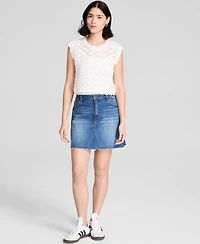 And Now This Women's Crewneck Scalloped Sweater Vest
