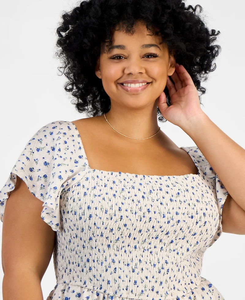 And Now This Trendy Plus Size Tiered Floral Maxi Dress, Exclusively at Macy's