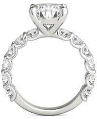 Charles & Colvard Moissanite Solitaire Trellis-Set Side Stone Ring (3-3/4 ct. t.w.) 14k White Gold