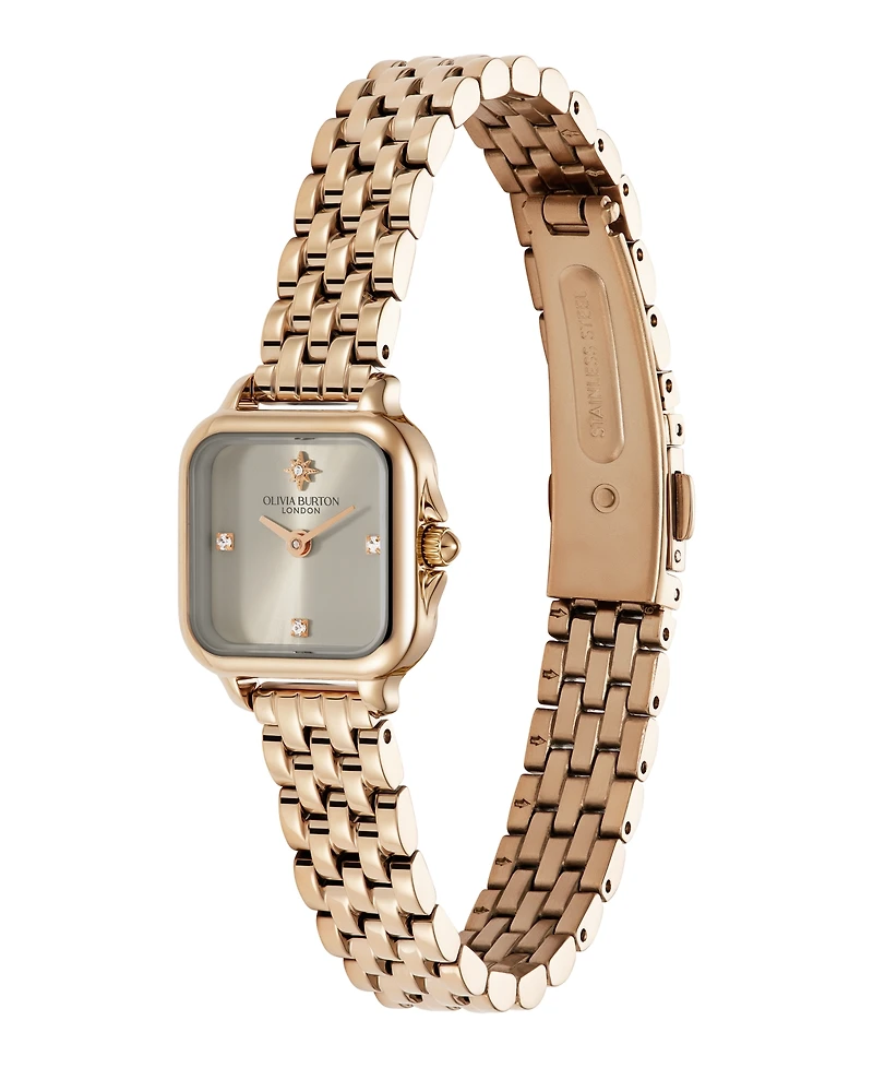 Olivia Burton Women's Grosvenor Mini Rose Gold Tone Bracelet Watch, 20mm
