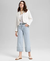 And Now This Women's Open Ladder-Trim Tie-Neck Jacket