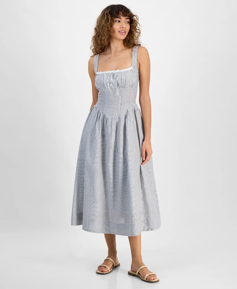 And Now This Women's Sleeveless Corset Midi Dress