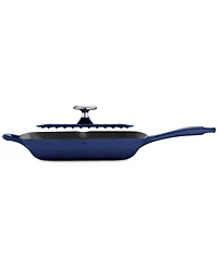 Tramontina Bestow 11-Inch Cast Iron Enameled Grill Pan with Press