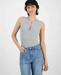 Bar Iii Women's Sleeveless Cutout Ribbed Bodysuit, Exclusively at Macy's