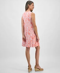 Style & Co Petite Floral-Print Sleeveless Flip-Flop Dress, Exclusively at Macy's