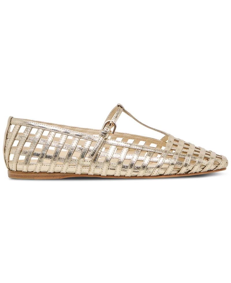 Dolce Vita Women's Rains T-Strap Woven Mary Jane Flats