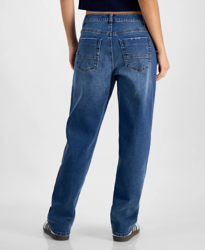 Tinseltown Juniors' High-Rise Boyfriend Jeans