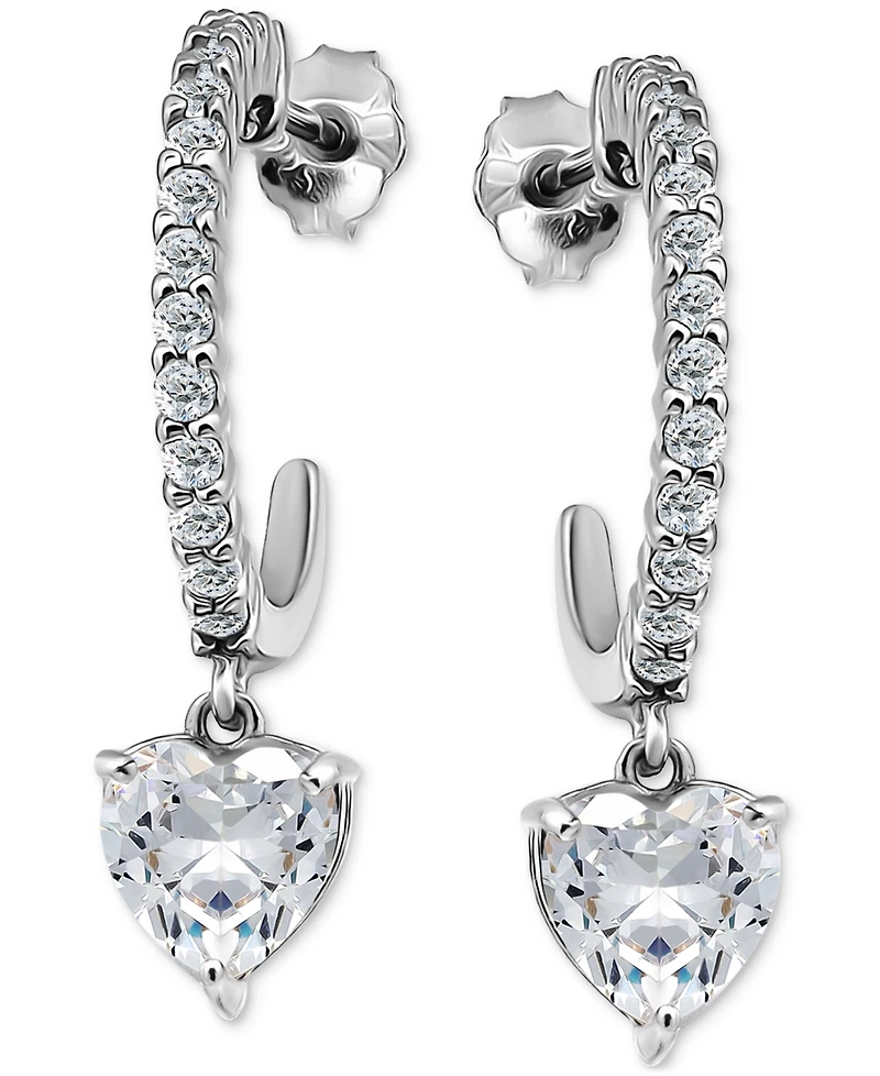 Giani Bernini Cubic Zirconia Heart Hoop Earrings (3-1/20 ct. t.w.) in 18k Gold over Sterling Silver