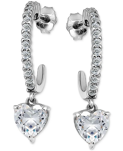 Giani Bernini Cubic Zirconia Heart Hoop Earrings (3-1/20 ct. t.w.) in 18k Gold over Sterling Silver
