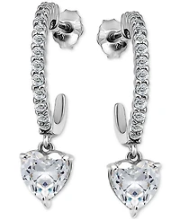 Giani Bernini Cubic Zirconia Heart Hoop Earrings (3-1/20 ct. t.w.) in 18k Gold over Sterling Silver