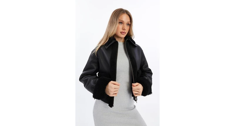 Furniq Uk Women's Genuine Shearling Jacket