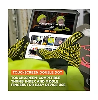 RefrigiWear Men's Touchscreen Double Dot Grip Hi Vis Glove (Pack of 12 Pairs)