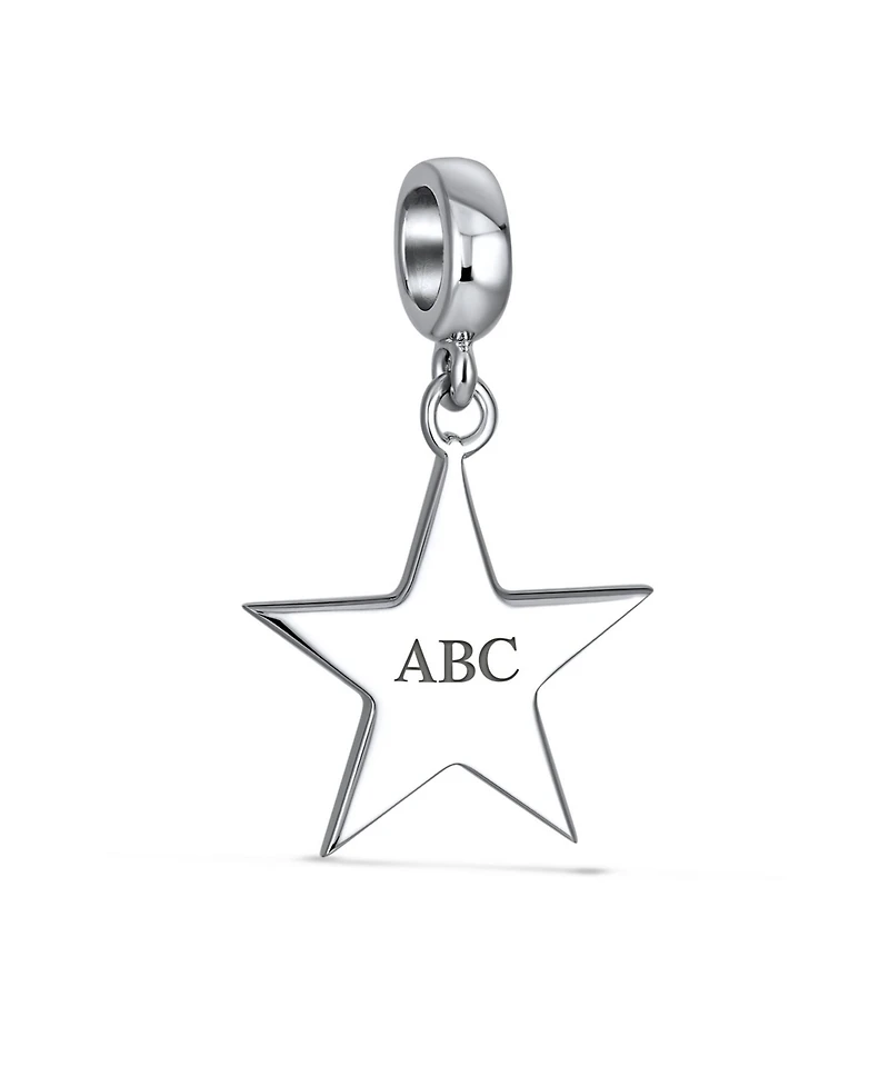 Bling Jewelry Patriotic Flag Star Dangle Charm Bead Sterling Silver European Bracelet