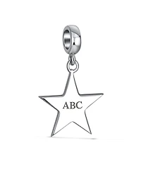 Bling Jewelry Patriotic Flag Star Dangle Charm Bead Sterling Silver European Bracelet