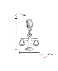 Bling Jewelry Judge Lawyer Scales Of Justice Libra Zodiac Dangle Charm Bead Sterling Silver
