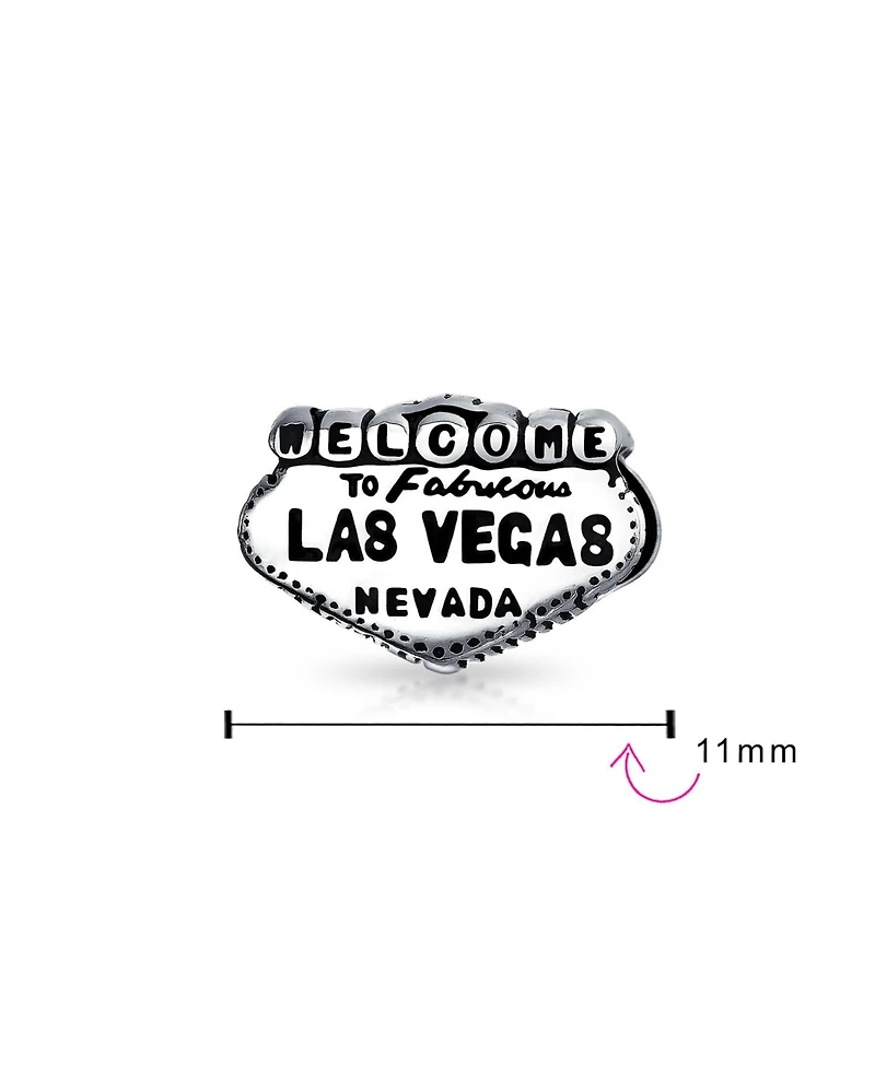 Bling Jewelry Welcome to Las Vegas Charm Bead Sterling Silver European Bracelet