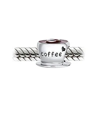 Bling Jewelry Red Cz Heart Coffee Cup Charm Bead Sterling Silver European Bracelets