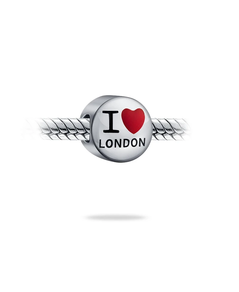 Bling Jewelry I Love London Charm Bead Enamel Sterling Silver European Bracelets