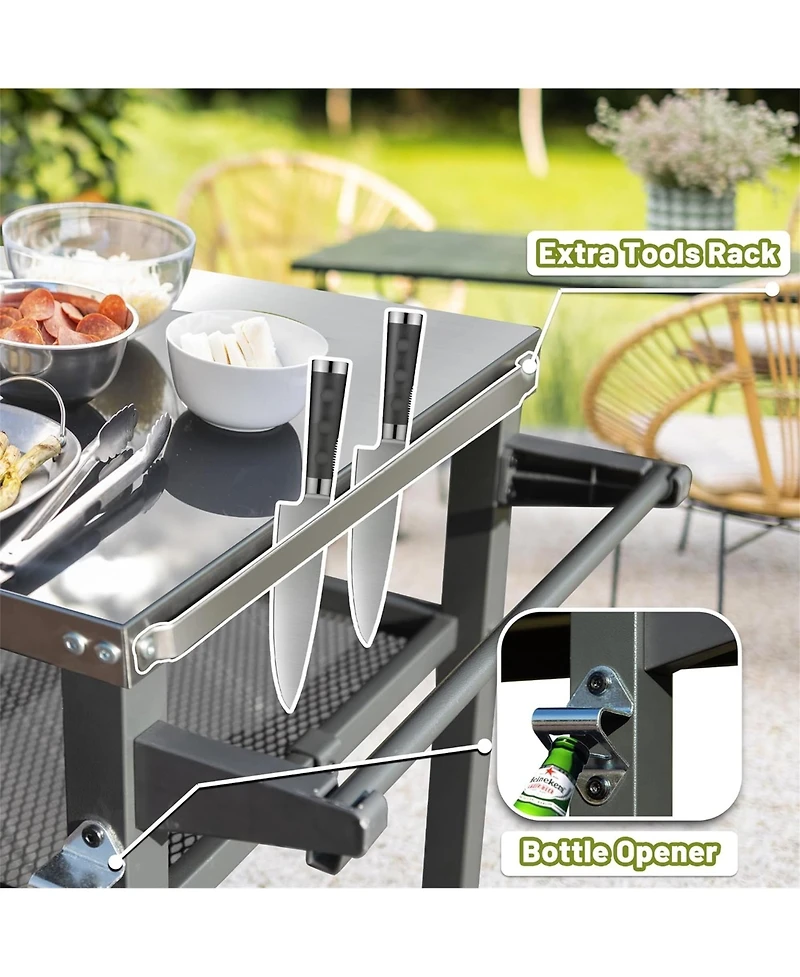 Mondawe 3-Shelf Outdoor Grill Table