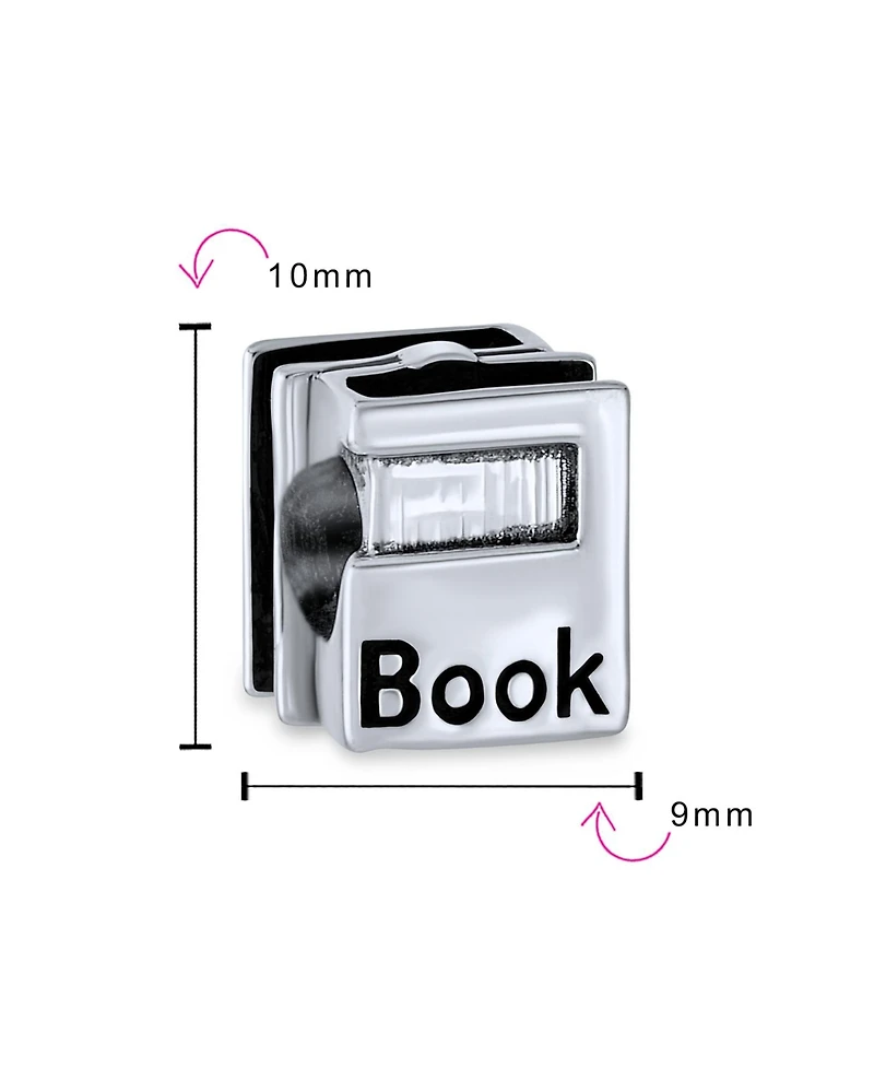 Bling Jewelry Graduate Student Charm Bead Bookworm Reader Sterling Silver European Bracelet
