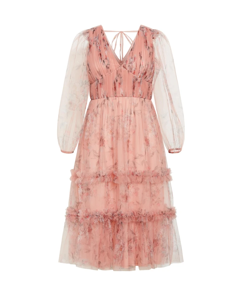 Plus Kitty Print Midi Dress