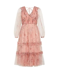 Plus Kitty Print Midi Dress