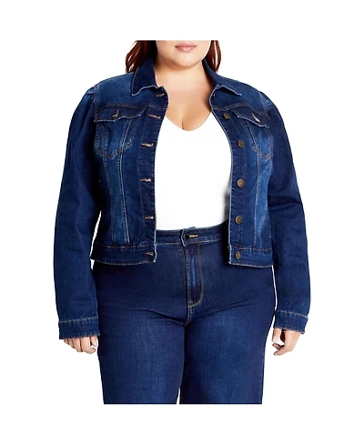 City Chic Plus Kira Denim Jacket
