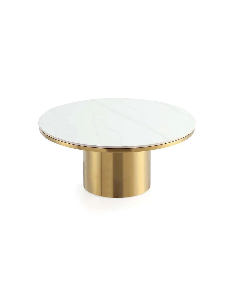 Manhattan Comfort Glenn 31.49" Modern Sintered Stone Top Coffee Table