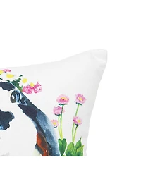 10" x 10" Bunny & Ducks Easter Spring Themed Printed Small/Petite Accent Throw Pillow