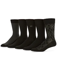 Perry Ellis Portfolio Men's Flat Knit Dress Crew Socks, 5-pack